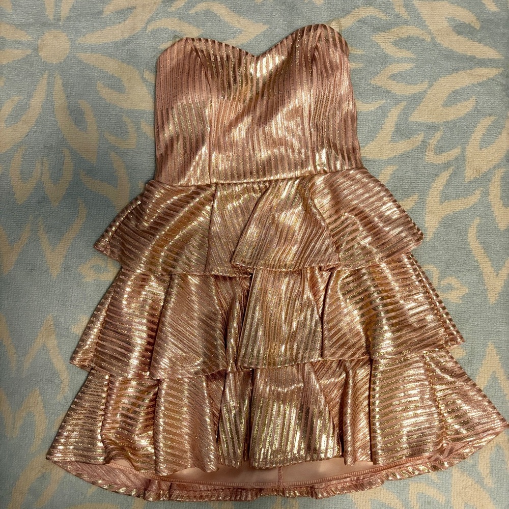 Trixxi Rose Gold Strapless Dress